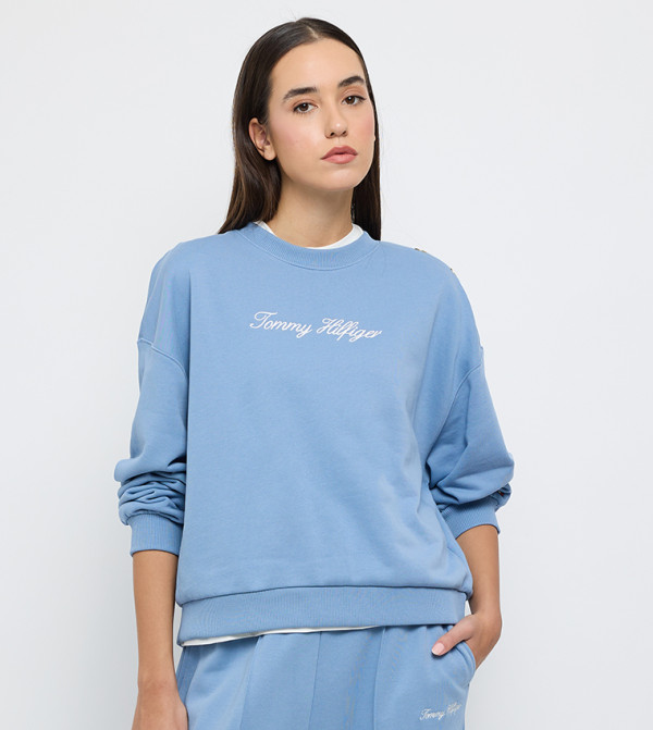 Logo Embroidered Long Sleeves Sweatshirt
