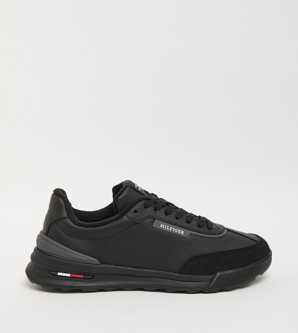 Textured Leather Retro Runner Sneakers