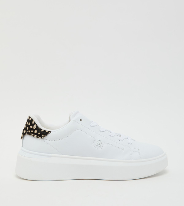 Animal Print Lace-Up Platform Sneakers