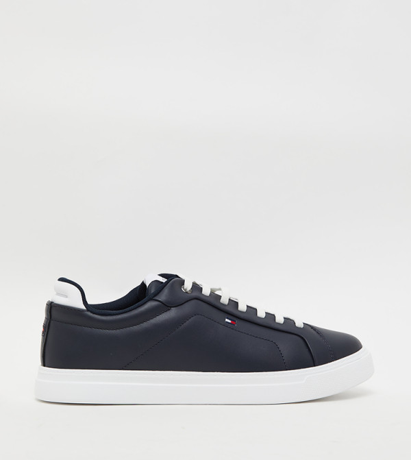 Round Toe Lace-Up Court Sneakers