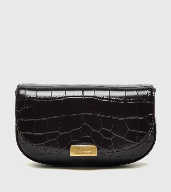 Croc Textured Shoulder Bag