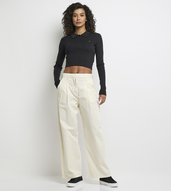 Pleat Detail Wide Leg Pants