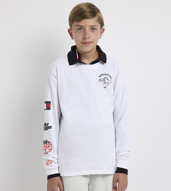 CAMP Printed Long Sleeves Polo T-Shirt