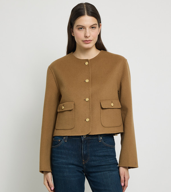 Knitted Long Sleeves Wool Jacket