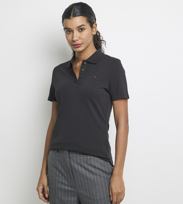 Flag Detail Short Sleeves Polo T-Shirt