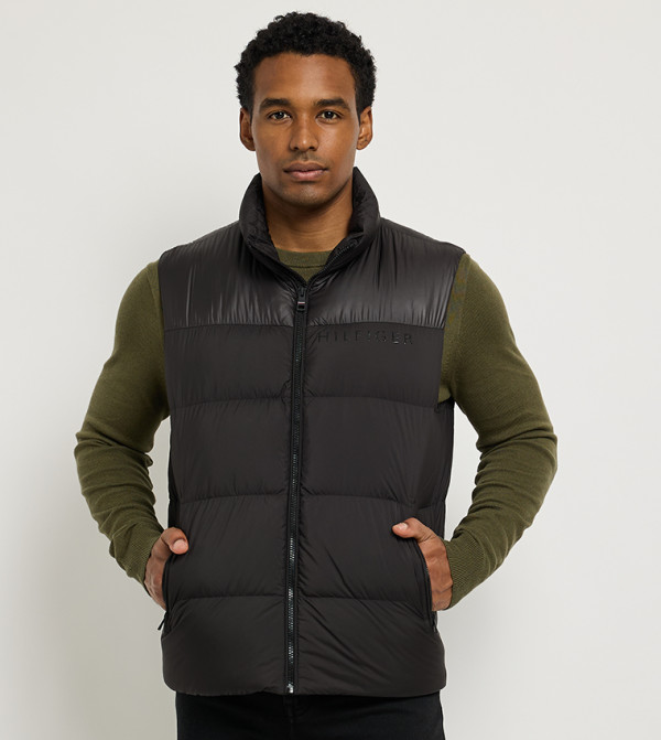Zippered High Neck Gilet