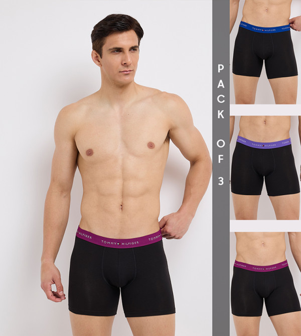 3-Pack Logo Waistband Trunks