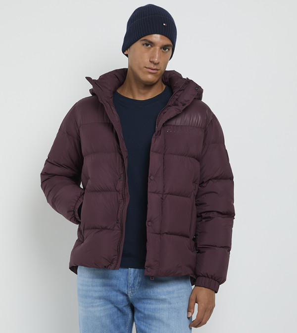 Mix Down Hooded Puffer Jacket