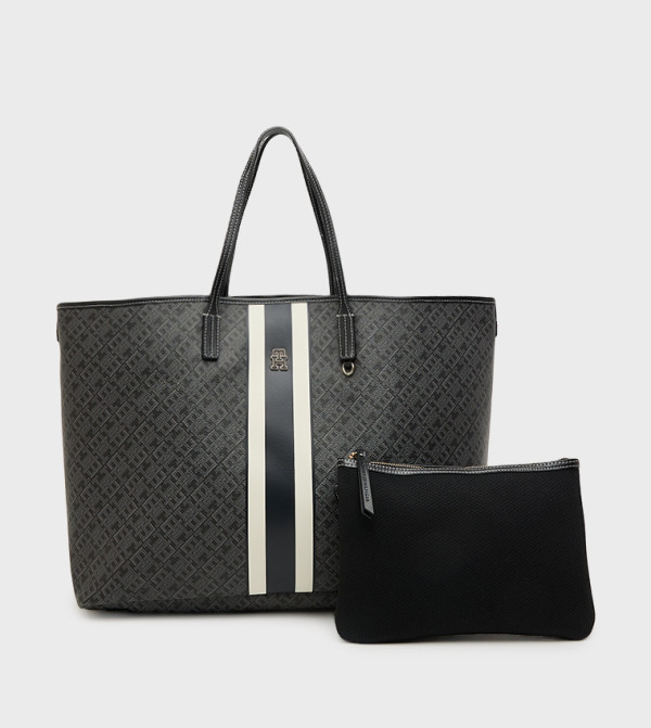 Monogram Patterned Leather Tote Bag Set