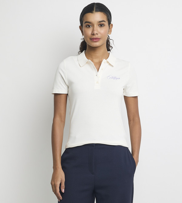 Monotype Embroidered Short Sleeves Polo T-Shirt