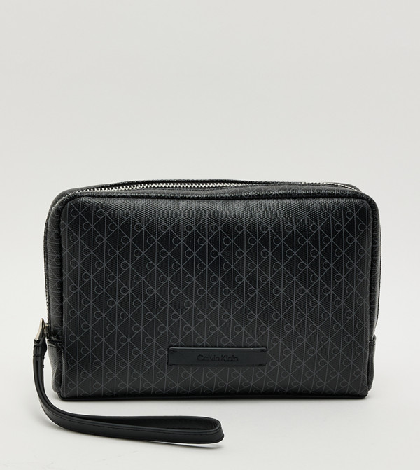 Monogram Printed Zip Closure Pouch