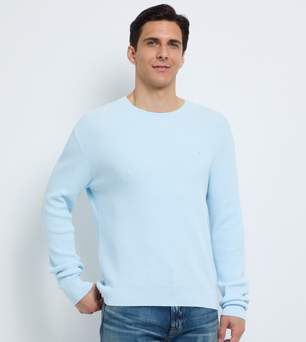 Textured Crew Neck Sweater
