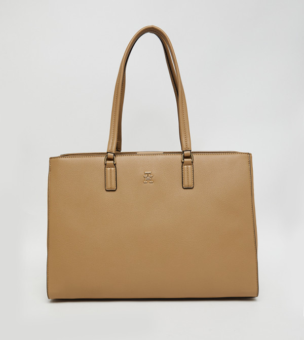 Textured Zippered Shoulder Bag