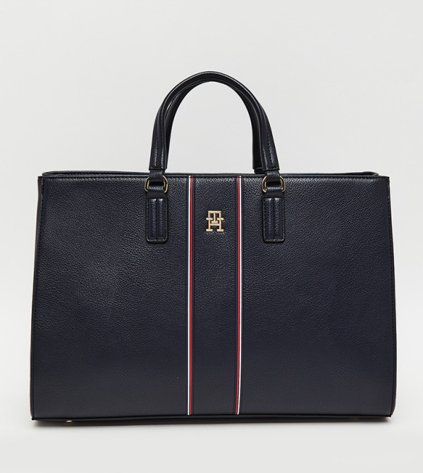 Textured Zippered Satchel Bag