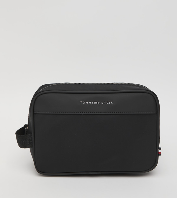 Logo Detail Zippered Toiletry Bag