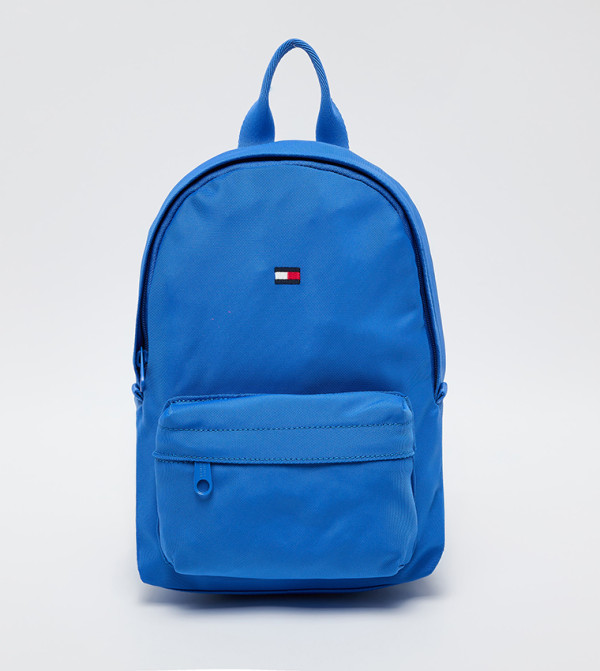 Logo Embroidered Zippered Backpack
