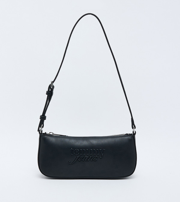 Logo Detail Zip Closure Shoulder Bag