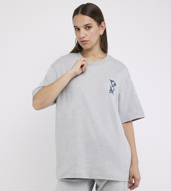 Back Printed Short Sleeves Oversized T-Shirt