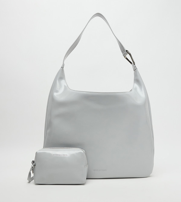 LUMEN Textured Shoulder Bag with Pouch