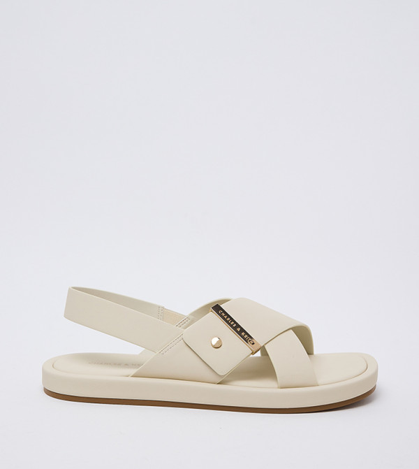 Audra Crossover Strap Slingback Flat Sandals