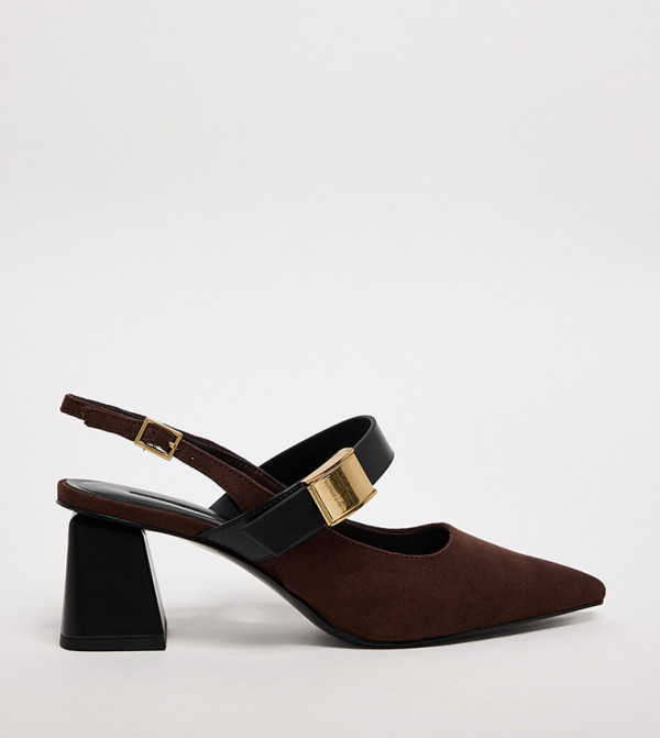 Yvette Faux Suede Slingback Pumps