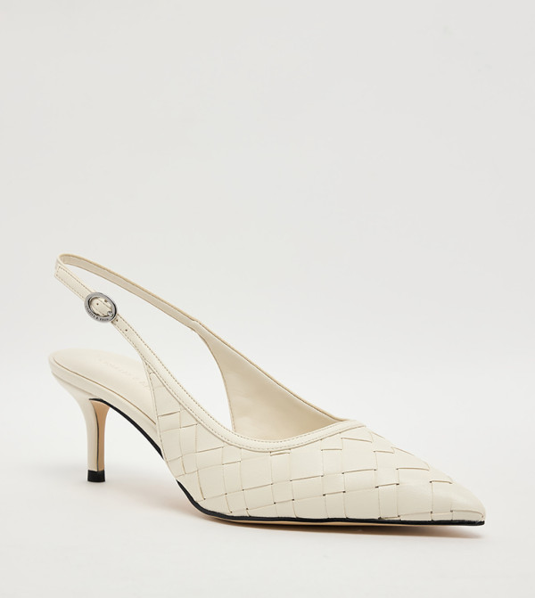 Braided Pointed Toe Slingback Pumps