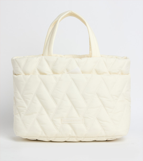 Nylon Quilted Boxy Mini Tote Bag