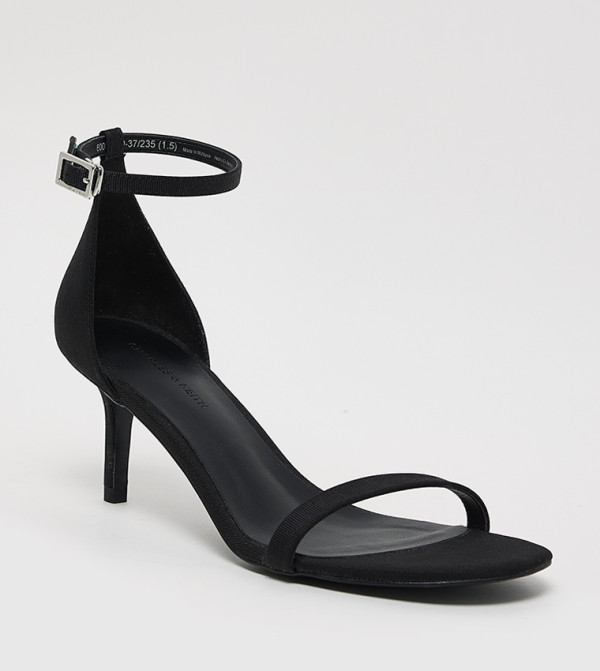 Grosgrain Ankle Strap Stiletto Heel Sandals