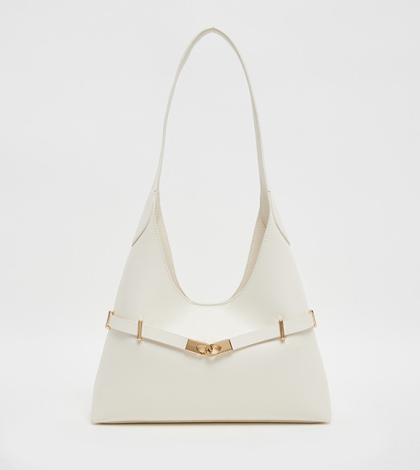 ARLET Metal Accent Belted Hobo Bag