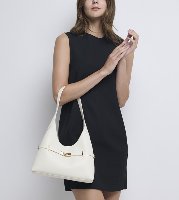 ARLET Metal Accent Belted Hobo Bag