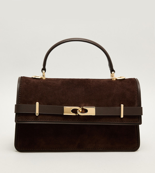 ARLET Recycled Suede Belted Top Handle Bag