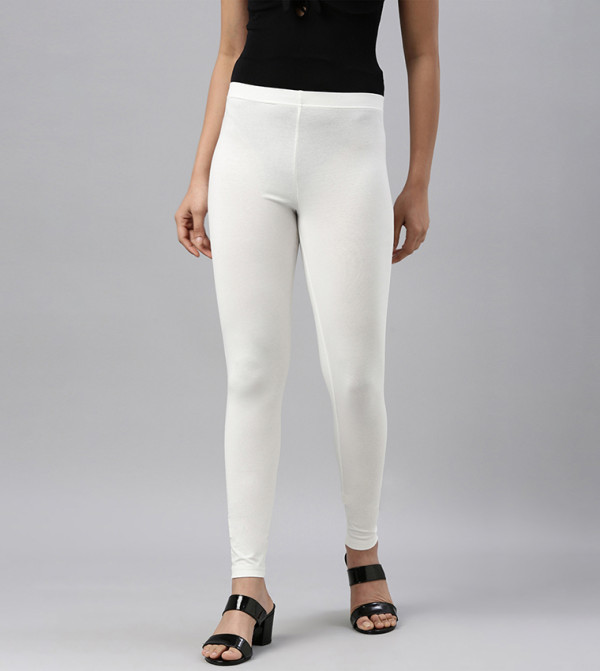 Solid Stretch Ankle Length Leggings