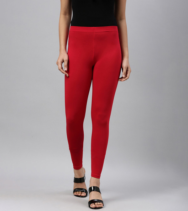 Solid Slim Fit Ankle Length Leggings - Tall
