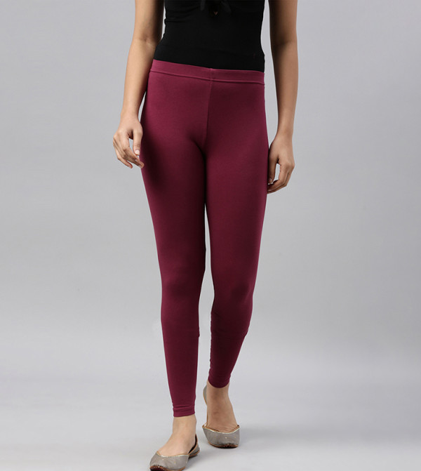 Solid Slim Fit Ankle Length Leggings - Tall