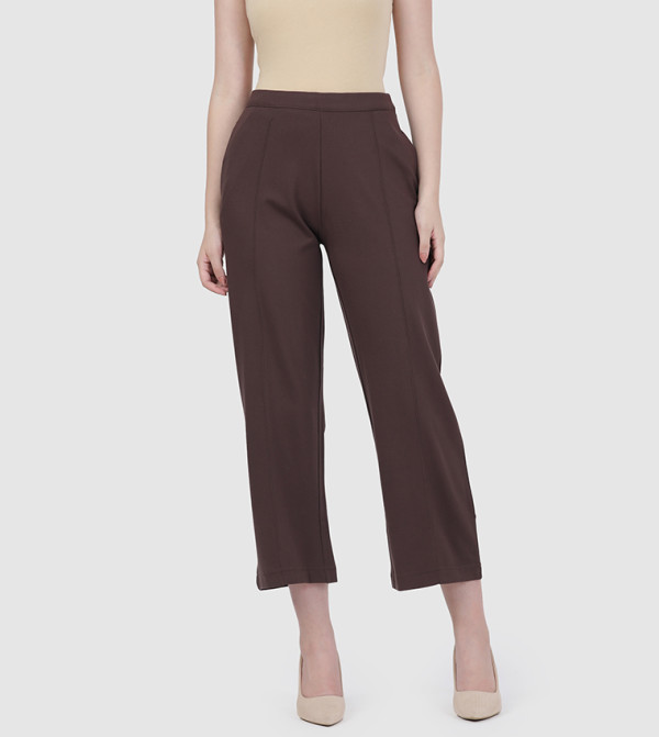 بنطال واسع بونتي بخصر مرن  