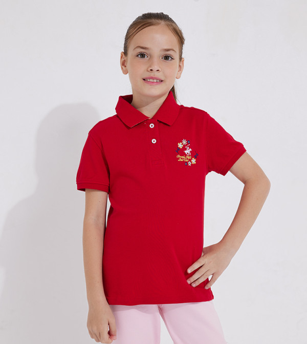 Girl's Embroidered Polo T-Shirt