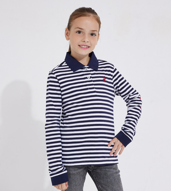 Girl's Long Sleeves Polo T-Shirt