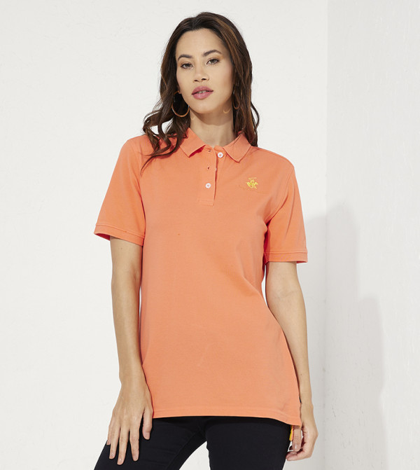 Logo Embroidered Short Sleeves Polo T-Shirt