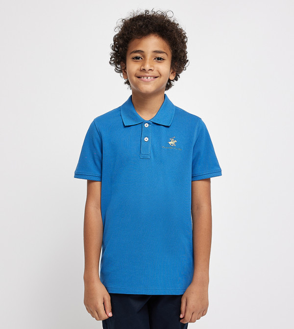 Logo Embroidered Short Sleeves Polo T-Shirt
