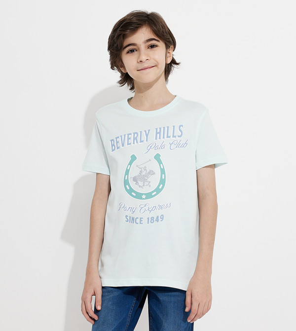 Logo Printed Short Sleeves Casual T-Shirt