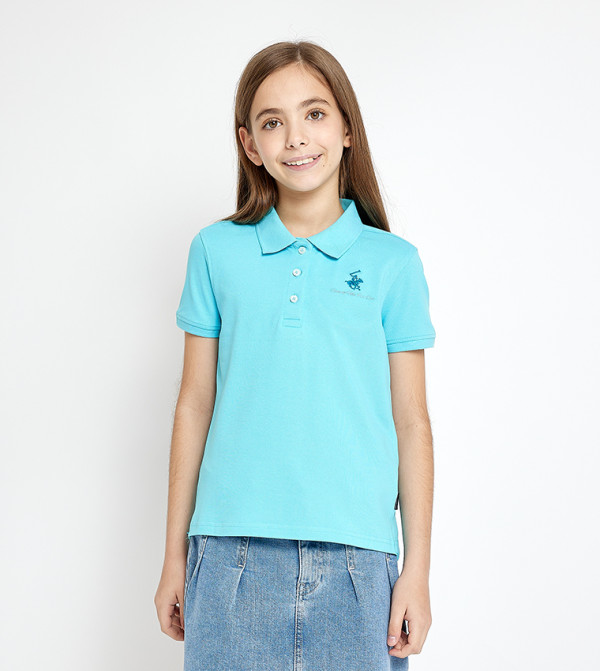 Logo Embroidered Short Sleeves Polo T-Shirt