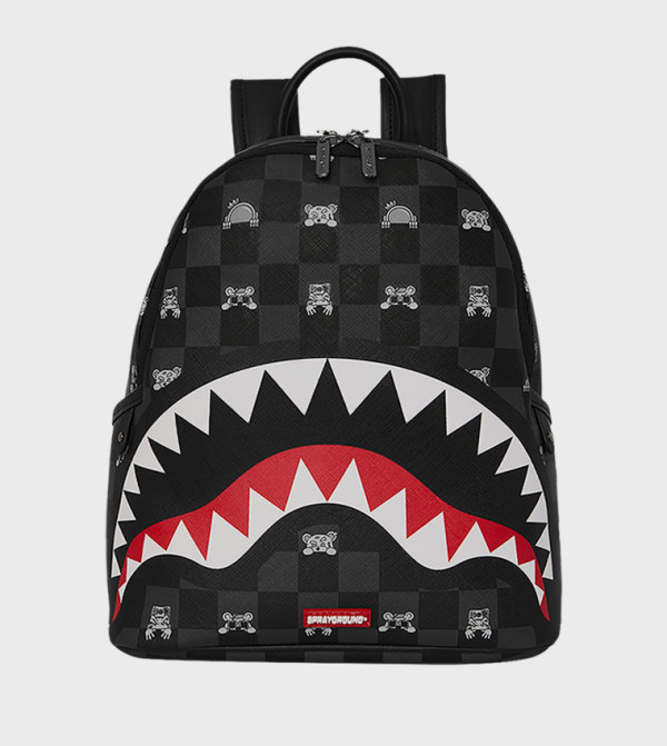 Peeking Character Check Savage Print Backpack