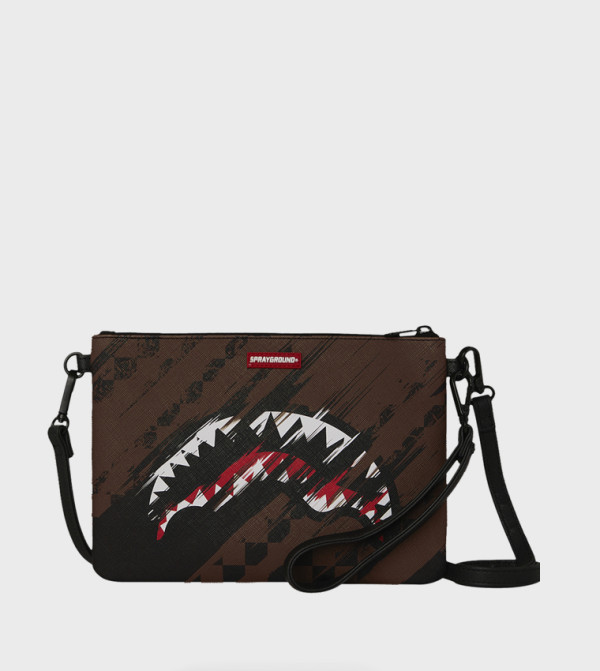 Smeared Grunge Print Crossover Clutch