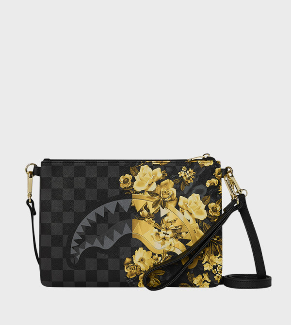 Gold Floral Remix Crossover Clutch