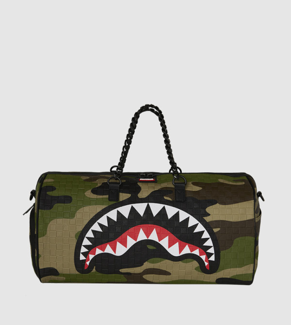 Woodland Camo Check Chain Duffle Bag