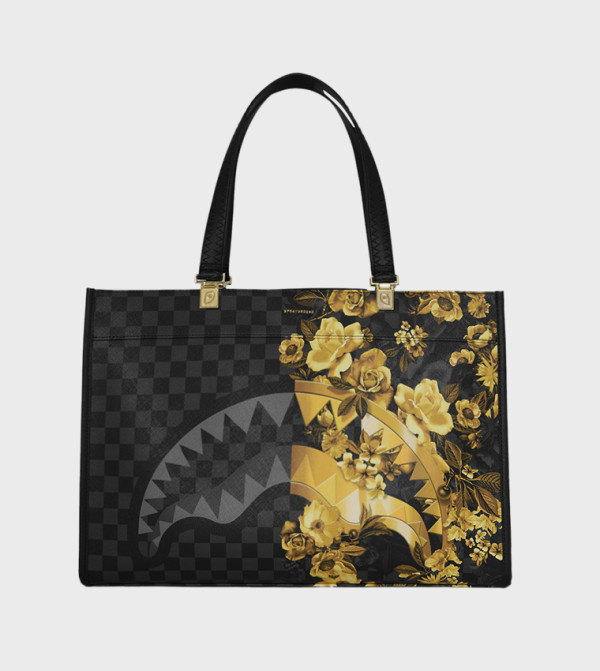 Gold Floral Tortuga Tote Bag