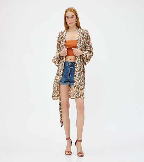 Printed Long Sleeves Kimono