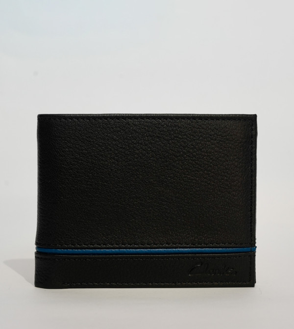 Contrast Detail Bi-Fold Leather Wallet
