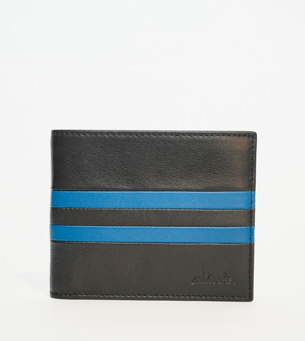 Contrast Detail Bi-Fold Leather Wallet