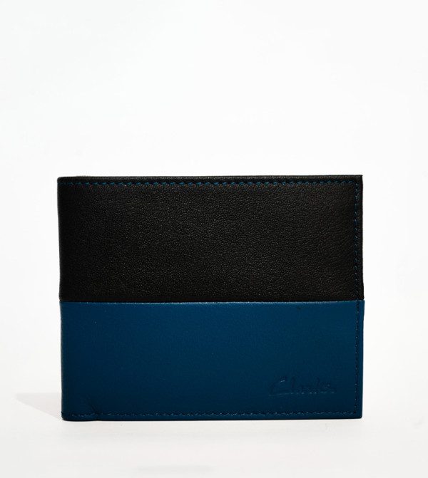 Color Block Bi-Fold Leather Wallet